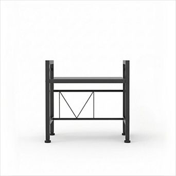 Expandable Microwave Stand with 3 Hooks for Countertop Storage