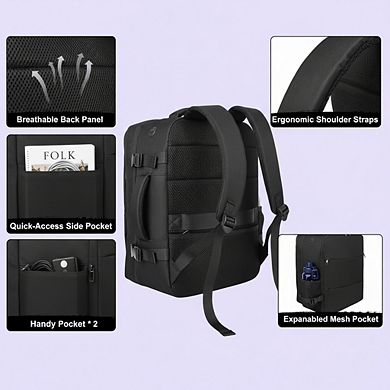 Carry-On Backpack, 18-Inch Water-Resistant Laptop Travel Daypack