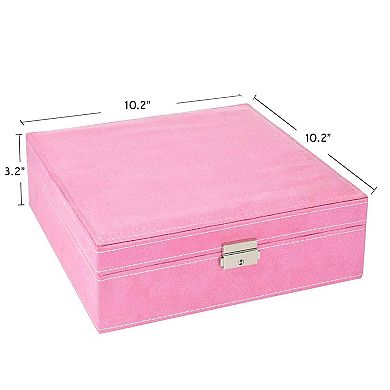 Two-Layer Jewelry Organizer Box with Lock 10.2"