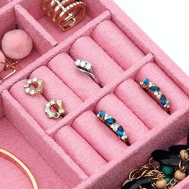 Two-Layer Jewelry Organizer Box with Lock 10.2"