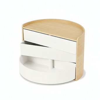 ZUQIETA jewelry storage Box, White/Natural Finish