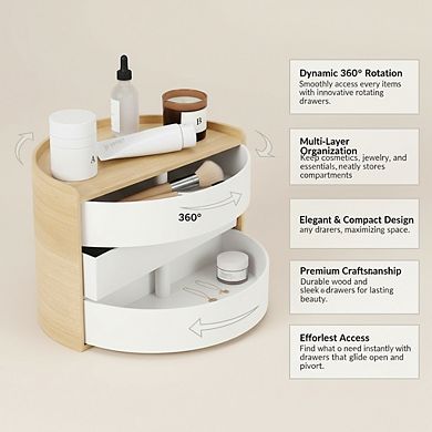 ZUQIETA jewelry storage Box, White/Natural Finish