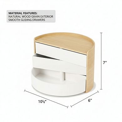 ZUQIETA jewelry storage Box, White/Natural Finish