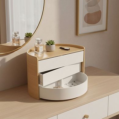 ZUQIETA jewelry storage Box, White/Natural Finish