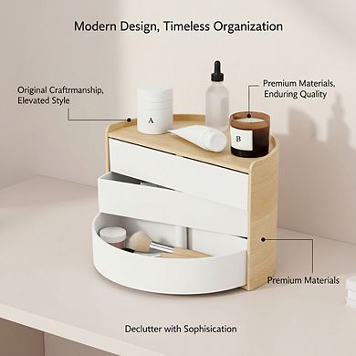 ZUQIETA jewelry storage Box, White/Natural Finish