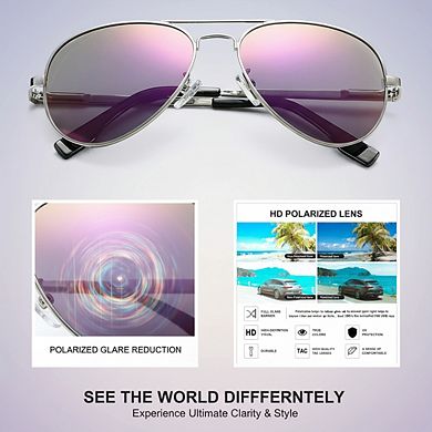 Classic Polarized Aviator Sunglasses UV400 52-63mm