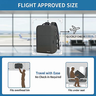 Airplane Approved Travel Laptop Backpack 35L with Water Bottle Pocket