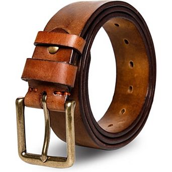 Heavy Duty Work Belt Thick Leather with High Hardness Buckle