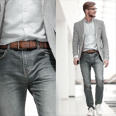 Heavy Duty Work Belt Thick Leather with High Hardness Buckle