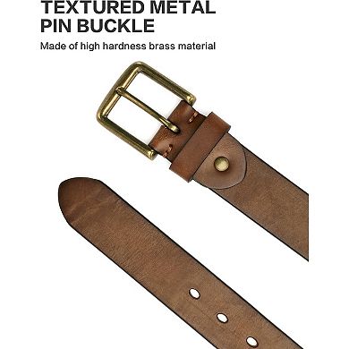 Heavy Duty Work Belt Thick Leather with High Hardness Buckle