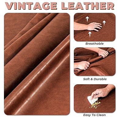 Brown Comfy Leather Dog Bed Sofa, Elevated Pet Bed Couch for Large Dogs up to 70 lbs