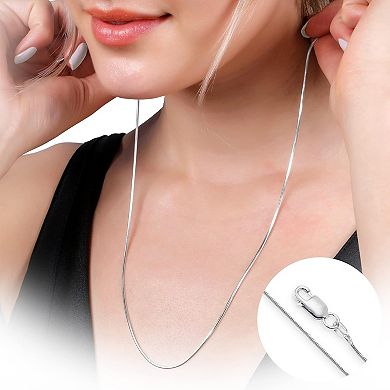 ZUQIETA 925 Sterling Silver 1.5mm Magic 8-Sided Snake Chain for Women, Made in Italy