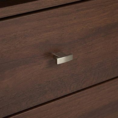 2-Drawer Nightstand with Open Shelf and Modern Design