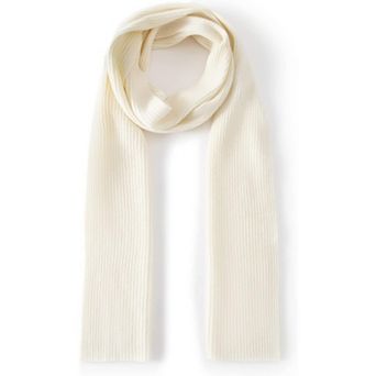 Cashmere Wool Scarf Ultra Soft Ribbed Classic Solid Color