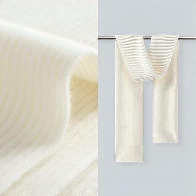 Cashmere Wool Scarf Ultra Soft Ribbed Classic Solid Color