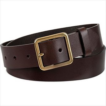 Casual Leather Belt with Square Buckle for Jeans and Dresses