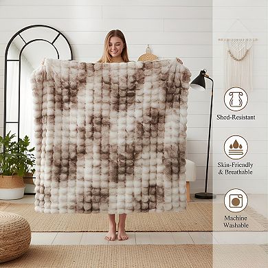 Faux Fur Throw Blanket Cozy Soft Fuzzy Plush for Couch Bedroom