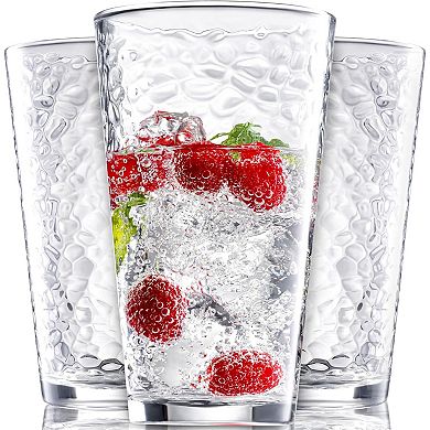 Glass Cups Set of 10 Dishwasher Safe with Heavy Base for Cocktails