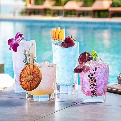 Drinking Glasses Set of 16 Includes Highball and Old Fashioned