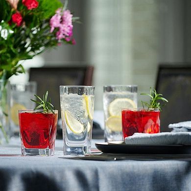 Drinking Glasses Set of 16 Includes Highball and Old Fashioned