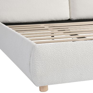 Dani Modern Boucle Removable-Pillow Platform Bed by Christopher Knight Home