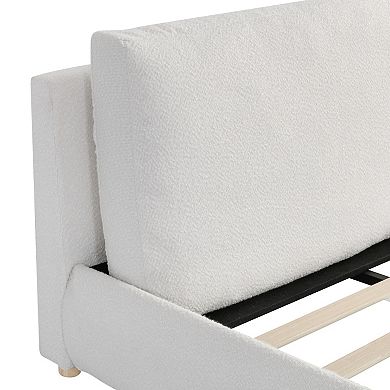 Dani Modern Boucle Removable-Pillow Platform Bed by Christopher Knight Home