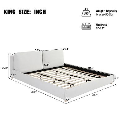 Dani Modern Boucle Removable-Pillow Platform Bed by Christopher Knight Home