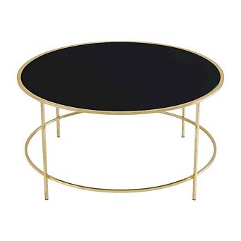 Oval Glass Top Coffee Table with Steel Frame Modern Design