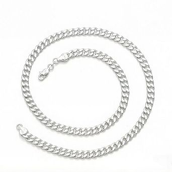 ZUQIETA 925 Sterling Silver Cuban Link Chain for Men, 3.5mm/7mm Diamond Cut, Gift for Him