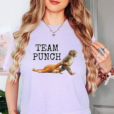 Team Punch Typewriter Black - Women's Boxy Crop Top Graphic T-Shirt