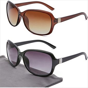 Classic Vintage Sunglasses for Women Men 2 Pack with UV400 Protection
