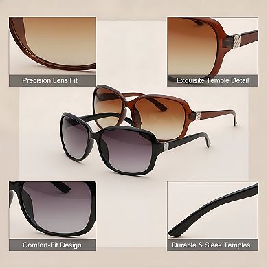 Classic Vintage Sunglasses for Women Men 2 Pack with UV400 Protection