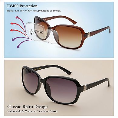Classic Vintage Sunglasses for Women Men 2 Pack with UV400 Protection