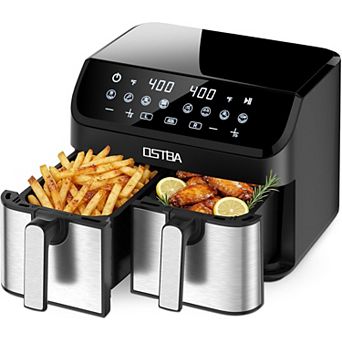 OSTBA 9.5-qt Air Fryer with 2 Independent 4.25-qt Baskets, 1700W Digital Touchscreen, 8 Presets