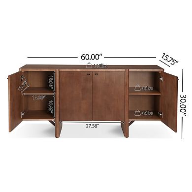 Contemporary Sideboard with 3 Cabinets and Adjustable Shelves by Christopher Knight Home