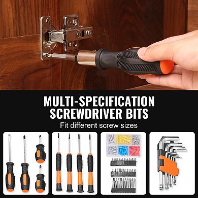 Complete Home Repair Tool Set with Steel Hand Tools and Portable Storage Case