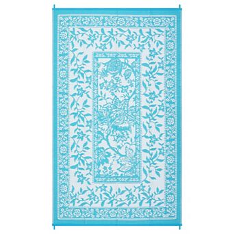 Fashionwu Modern Reversible Traditional Outdoor Stain Resistant Lightweight Waterproof Area Rug