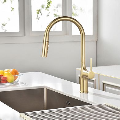 SUMERAIN Pull-Down Kitchen Mixer Tap, Dual Function, Lead-Free Stainless Steel, Deck Mounted