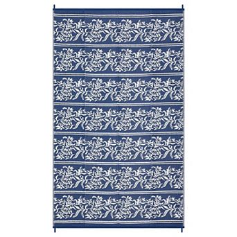 Fashionwu Washable Modern Plastic Reversible Easy to Clean Geometry Area Rugs for Camping Porch RV