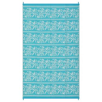 Fashionwu Washable Modern Plastic Reversible Easy to Clean Geometry Area Rugs for Camping Porch RV