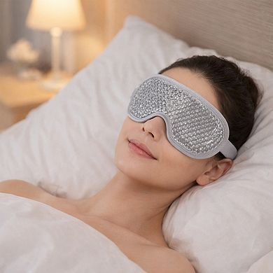 Reusable Gel Bead Eye Mask Hot and Cold Compress with PVC Exterior Adjustable Strap Design