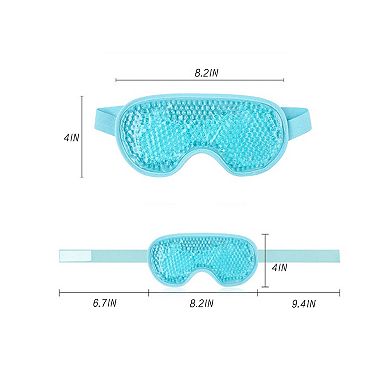 Reusable Gel Bead Eye Mask Hot and Cold Compress with PVC Exterior Adjustable Strap Design