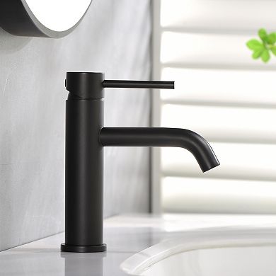 SUMERAIN Bathroom Sink Faucet with Single Handle, Stainless Steel, Deck Mount