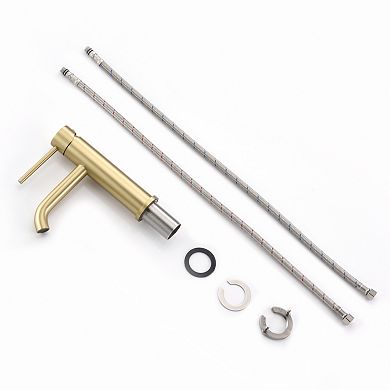 SUMERAIN Bathroom Sink Faucet with Single Handle, Stainless Steel, Deck Mount