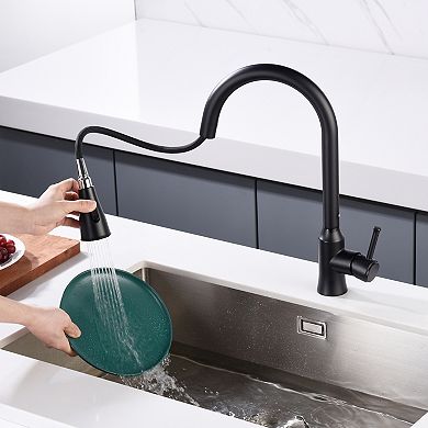 SUMERAIN Pull-Down Kitchen Mixer Tap with 360° Swivel Spout, Lead-Free, Dual Water Outlet Modes