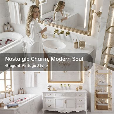 SUMERAIN 2-Handle Wall Mount Bathroom Faucet with 360' Rotatable Spout, High Arc, Solid Brass