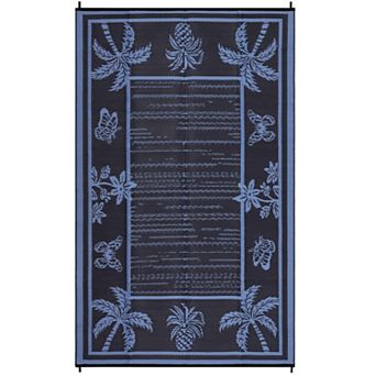 Fashionwu Reversible Outdoor Stain Resistant Modern Washable Bordered Easy to Clean Area Rugs for RV