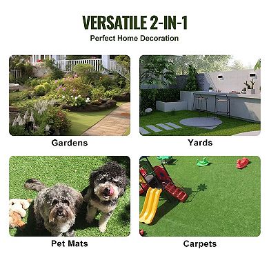 18 Pack High-Density Artificial Grass Turf with Rubber Backing for Indoor or Outdoor Use