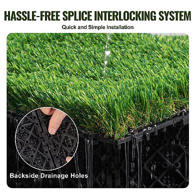18 Pack High-Density Artificial Grass Turf with Rubber Backing for Indoor or Outdoor Use