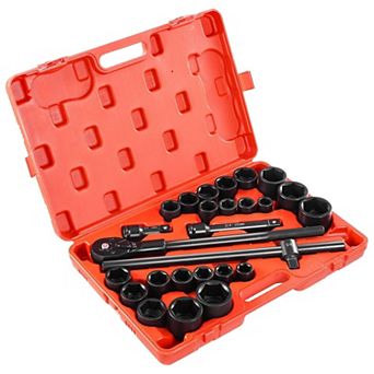 Drive Impact Socket Set with Ratchet for Trucks, RVs, and Heavy Vehicles
